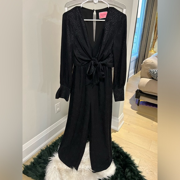 Kate Spade Women’s size 0 black tie front jumpsuit with pockets. - Picture 4 of 6